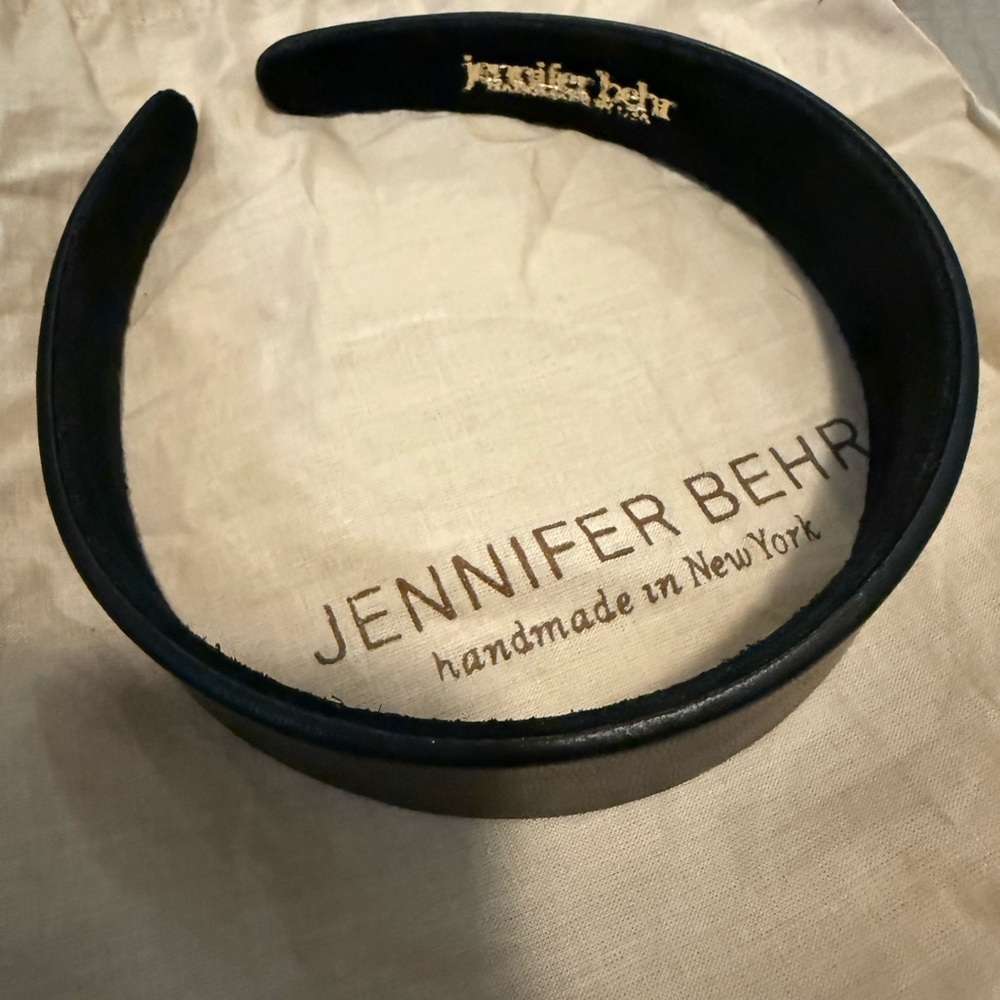 New Jennifer Behr Elegant Black Cruz Genuine Leather Headband